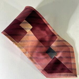STEFANO BAGGIO Mens Silk Pink & Purple Abstract Pattern 58" x 4" Neck Tie